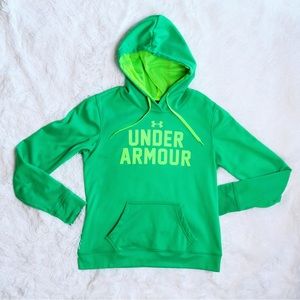 UNDER ARMOUR Kelly Green & Neon Fleece Lined Hoodie